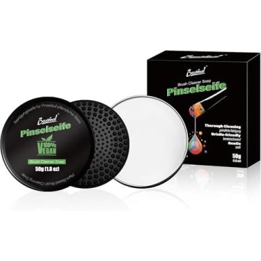 Imagem de Bougimal Limpador de pincel de tinta, sabonete, série artista, sem solventes e vegetais, glicerina, limpador para limpeza de pincéis de tinta a óleo, pincéis de tinta acrílica, pincéis de aquarela