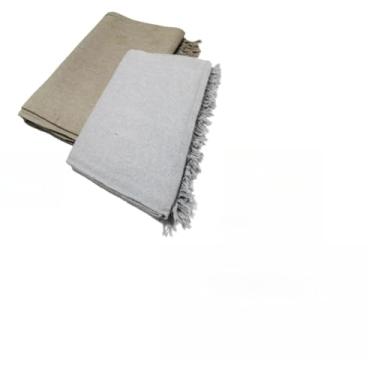 Imagem de Kit 2 Mantas para Sofá Gigante 100% Algodão – Manta Decorativa e Protetora para Sala de Estar (1 Areia + 1 Cinza Neblina)