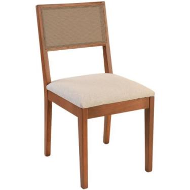 Imagem de Cadeira Alice em Madeira Maciça Tela Sling - Refinatto, Castanho