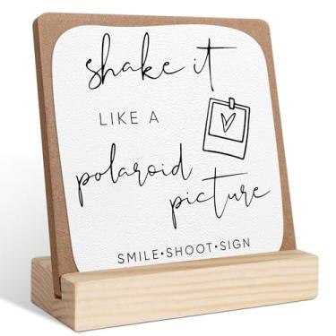 Imagem de Placa de livro de convidados com foto, placas de casamento para cerimônia e recepção, centro de mesa de chá de panela para mesas, recepção de casamento, lembrancinhas de festa de chá de panela, placa