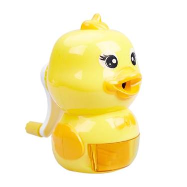 Imagem de GZBABY Apontador de lápis manual, manivela, formato de pato fofo (amarelo)