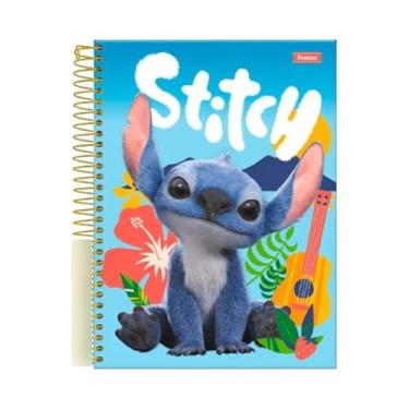 Imagem de Foroni Caderno Universitário Stitch Disney, Espiral, 160 Folhas Pautadas, Capa Dura Sortida, 200 x 275 mm, com Adesivos Decorativos