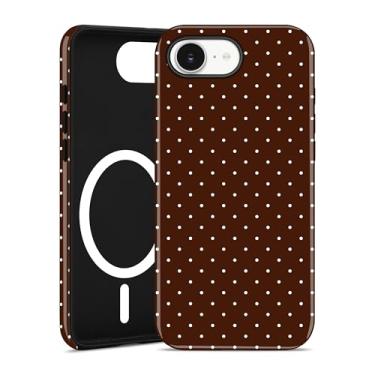 Imagem de Jusy Compatível com MagSafe Capa de bolinhas para iPhone 16e, linda capa de telefone magnética de bolinhas estéticas, TPU macio e policarbonato rígido para mulheres e meninas (brilhante) - marrom