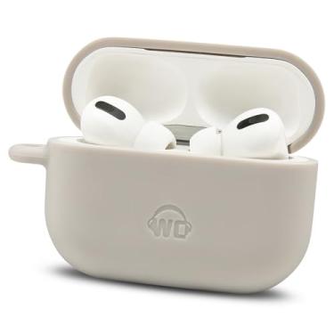 Imagem de WC CaseZ AirPods Pro – Capa protetora de silicone macio com chaveiro para Apple AirPods Pro e AirPods Pro 2 da Wicked Cushions | Designs à prova de choque, poeira e malvados | Bege