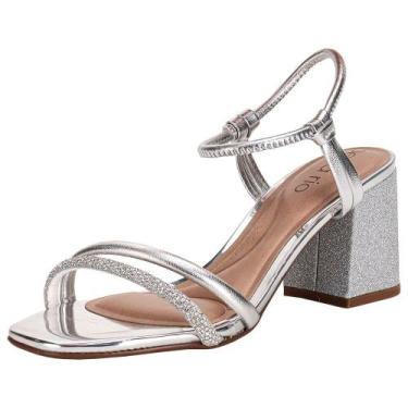 Imagem de Sandália feminina salto grosso beira rio - 8436213, Prata 01, 38