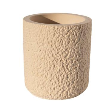 Imagem de Vaso Decorativo Texturizado M Artesanal 10,5cm Em Cimento Palha