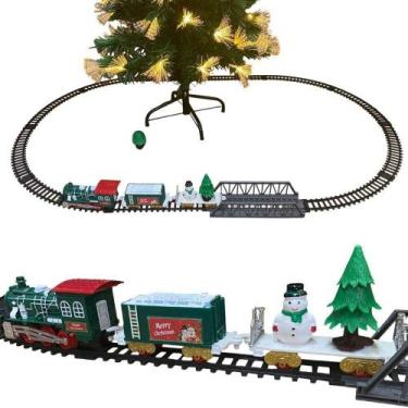 Imagem de Trenzinho Natal Giratorio Boneco Neve Natalino Som Led Decoraçao Loja 