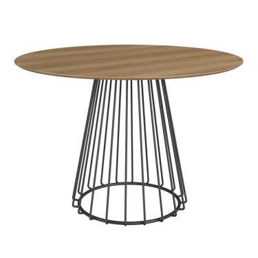 Imagem de Mesa De Jantar Redonda Durand 120cm - Marrom-preto