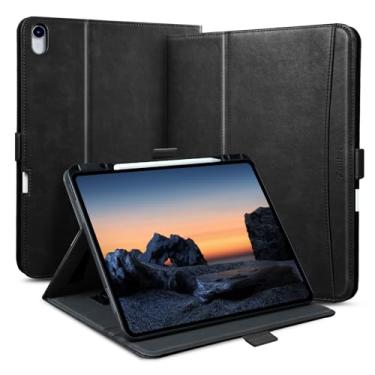 Imagem de Zinibri Capa para iPad Air de 11 polegadas M2 2024 (6ª geração), iPad Air 5ª/4ª geração de 10,9 polegadas 2022/2020 com porta-lápis, bolso e alça de mão, capa magnética de couro PU para iPad Air 5/4,