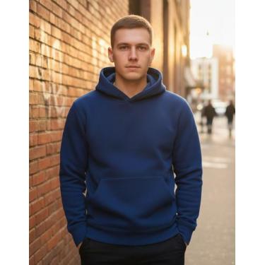 Imagem de Moletom Canguru Com Capuz Unissex Básico Confortável Casual - Slim Fit