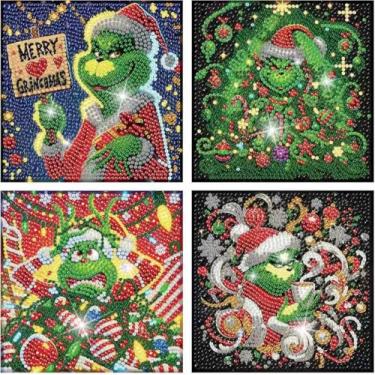 Imagem de MjhRcll 4 Pack Diamond Art Kits for Kids,Christmas Diamond Painting for Kids Ages 4-8-12,Cartoon Kids Diamond Art Mosaic Kits Full Drills Gem Art Crafts for Gifts and Home Wall Decor 6X6 Inch