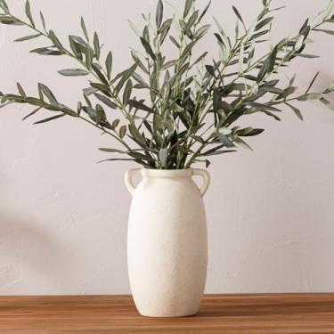 Imagem de Dobbyby Vaso de flores de cerâmica 30,5 cm Vaso rústico de cerâmica decorativa de terracota vasos altos para decoração de casa, manto de mesa, lareira, sala de estar, banheiro, casamento, centro de