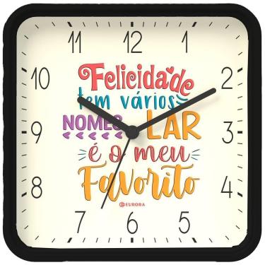 Imagem de Relógio De Parede Eurora Ref: 6596-034 Preto Quadrado Lar