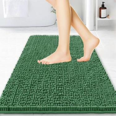 Imagem de BOANKODU Tapetes de banheiro 91 x 61 cm, tapetes de banho de chenille absorventes extramacios, forro de PVC, secagem rápida, tapetes de banho laváveis na máquina para piso do banheiro, banheira e