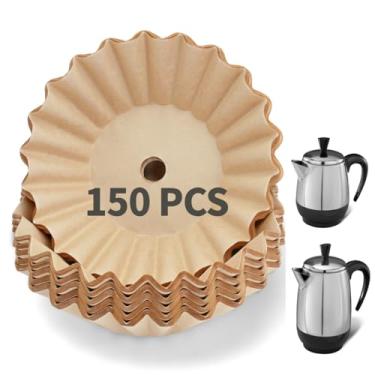 Imagem de 150 filtros de café compatíveis com cafeteira Farberware, filtros de papel cru para Farberware 4 xícaras e 8 xícaras elétricas