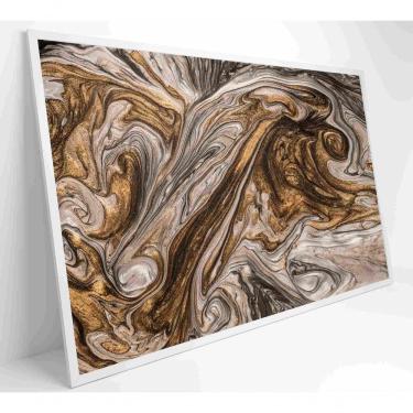 Imagem de Quadro Abstrato Textura Líquida Dourada Medidas 60x40 Cm Tipo De Impressão Tecido Canvas