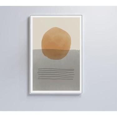 Imagem de Quadro Abstrato Circulo E Linhas 90x60 Cm Tecido Canvas