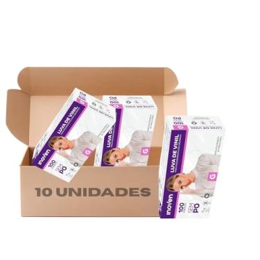 Imagem de Luva Vinil Descartável Sem Pó - P, M e G - 1000 Unidades (G)