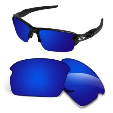 Imagem de Lentes de substituição de 1,5 mm compatíveis com óculos de sol Oakley Kids Flak XS OJ9005, antiarranhões e resistentes a impactos - Azul escuro polarizado