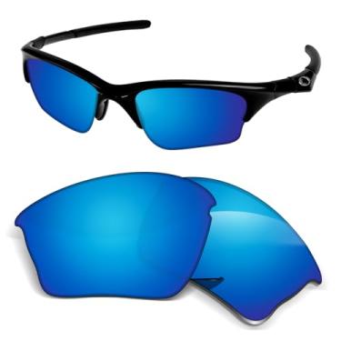 Imagem de Lentes de substituição de 1,5 mm compatíveis com óculos de sol Oakley Half Jacket XLJ 63 mm, resistente a arranhões e impactos - Azul gelo polarizado