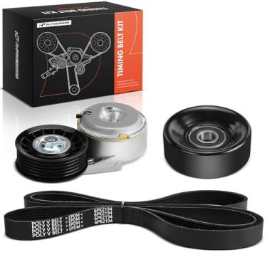 Imagem de A-Premium Kit de acionamento por correia serpentina do motor com tensor e polia intermediária compatível com Ford Explorer 1997-1999, Aerostar 1996-1997 e Mercury Mountaineer 1998-1999