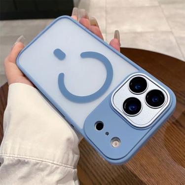 Imagem de Capa transparente com proteção para câmera para iPhone 16 15 14 13 12 Pro Max Plus Air Matte Case, azul fumê, para iPhone 12 Pro