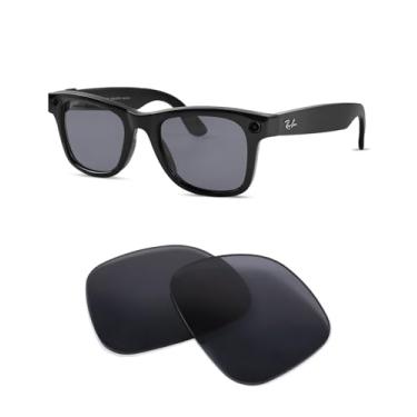 Imagem de Lentes polarizadas de substituição para Ray-Ban Meta Wayfarer RW4006 e Gen 2 RW4012 Regular (50-22), Cinza polarizado