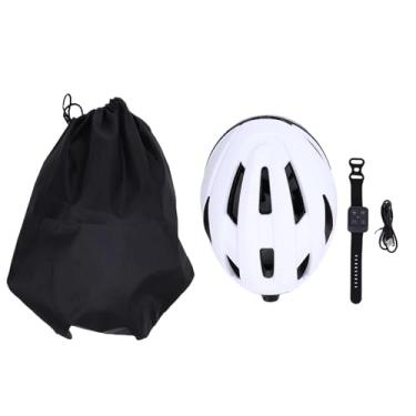 Imagem de Heayzoki Capacete de Bicicleta Com Câmera Bluetooth para Homens e Mulheres, Gravador de Vídeo HD 1080P, Lente 170 °, Capacete de Ciclismo Inteligente WiFi Com Luz Traseira, Reprodutor de (Branco)