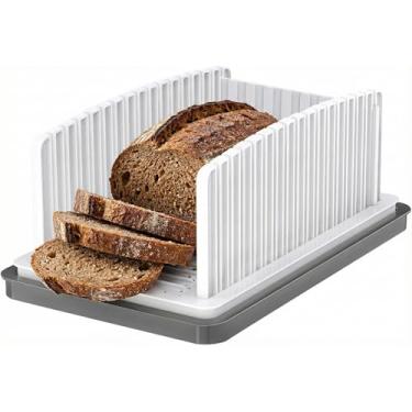 Imagem de Kitchen Seven Guia de fatiador de pão profissional Cortador de pão de precisão com base antiderrapante para fatias perfeitas e uniformes de pão de fermento artesanal