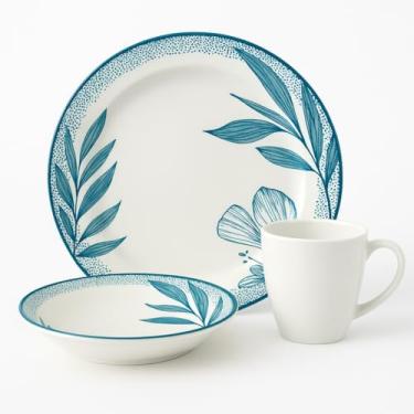 Imagem de Jogo de Pratos de Jantar - Conjunto de Louça de Cerâmica 9 Peças, Resistente ao Micro-ondas e Lavadora, Ideal para Casa, Festas ou Receitas, Design Elegante para Mesas Decoradas