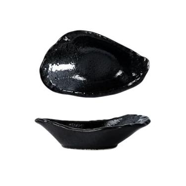 Imagem de Tigela para molho Pratos para molhos de cerâmica para churrasco para sobremesas frutas Utensílios cozinha(Preto)