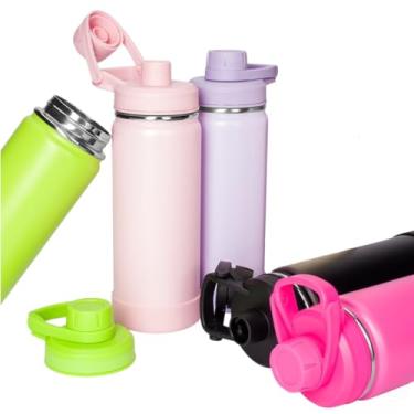 Imagem de Garrafa Térmica de Aço Inoxidável 1 Litro com Alça, Tampa Rosqueável, Isolamento a Vácuo, Livre de BPA (Pink)