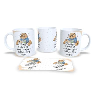 Imagem de Caneca de Cerâmica 325ml com Estampa de Capivara Professor, Design Colorido com Frase Motivacional (20)