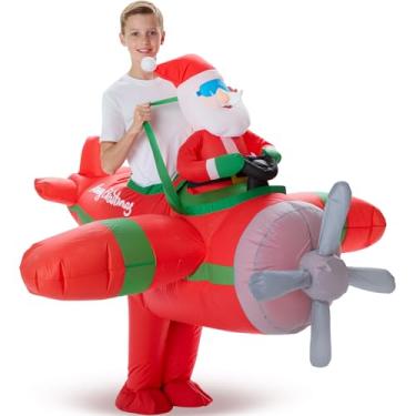 Imagem de VioraWhite Christmas Santa Claus Inflatable Costume for Kids Blow up Funny Riding on Costume for Children Boy Girl Cosplay Outfit