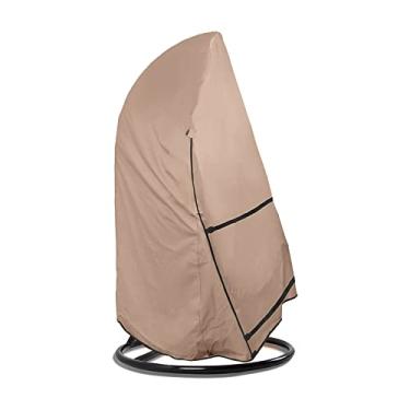 Imagem de ULTCOVER Capa para cadeira de ovo para pendurar no pátio, impermeável, para ambientes externos, assento único, com capa de suporte 114 cm L x 84 cm P x 172 cm A