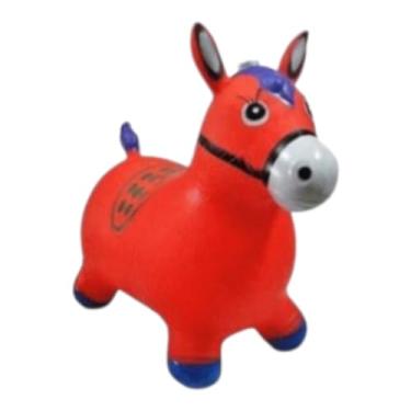 Imagem de Cavalinho Upa Upa Inflável Pula Pula Grande – Com Sons e Músicas, Suporta até 60kg (Laranjado)