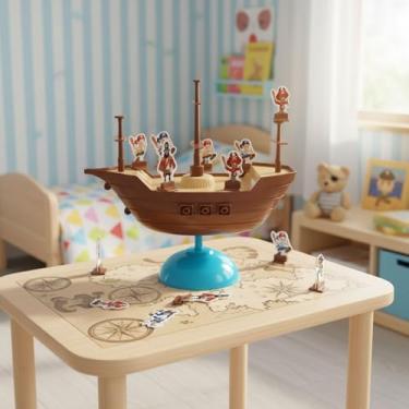 Imagem de Jogo Interativo Não Derrube o Barco Brinquedo de Equilíbrio Infantil Estimula Coordenação Motora, Concentração e Raciocínio Com Acessórios Coloridos | Diversão Educativa para Crianças