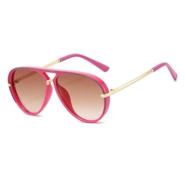 Imagem de VFDHN Óculos de Sol Retrô Femininos com Ponte Dupla, Lentes Degradê, Proteção UV400, Estilo Punk Masculino (TYJ532-5)