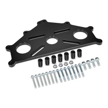 Imagem de Bonbo Placa adaptadora de alumínio resistente para motor compatível com motores Chevy Pequeno/Grande Bloco Duramax SBC BBC LS LT