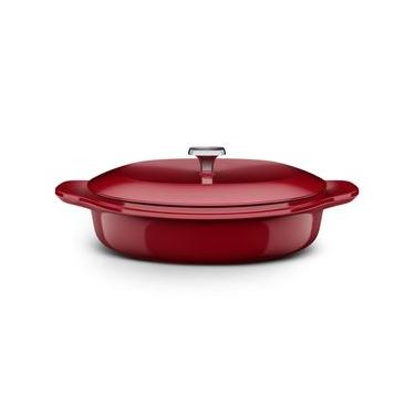 Imagem de Panela Wok de Ferro Fundido Esmaltado Electrolux Expert 30cm Vermelha