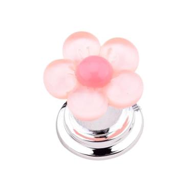 Imagem de Capa de botão de pressão para estrela kawaii resina flor botão de arranque decalque bonito acessórios de carro para mulheres interior botões de ignição do carro capas rosa botões de partida decalque