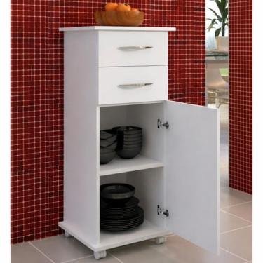 Imagem de Balcão Auxiliar Para Guardar Pratos Copos Temperos Cozinha Branco - Ma