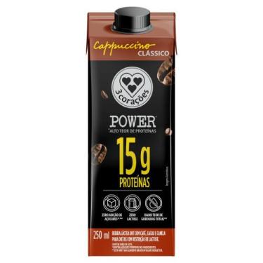 Imagem de Bebida Láctea Power Whey Sabor Cappuccino Clássico 3 corações 250ml - 