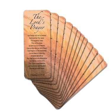 Imagem de Dicksons Marcador de livro cristão inspirador para livros, estudo bíblico, diários de 6 x 18 cm laminado cartolina The Lord's Prayer pacote com 12