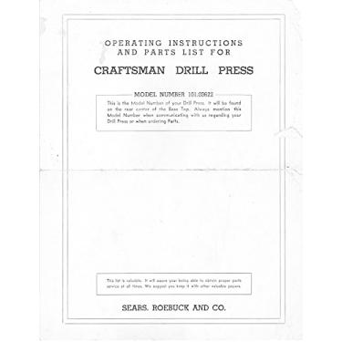 Imagem de 1941 Craftsman 101.03622 Instruções de prensa de bancada de 38 cm [pente de plástico] Vários [pente de plástico]