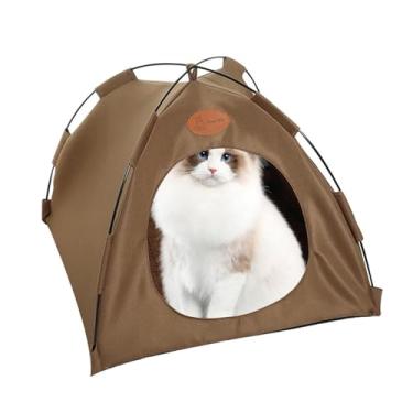 Imagem de Barracas para Gatos de Interior Ninho Cão Fechado Plegável - Canil Cachorro Pet Respirável e Lavável Casa Cama Barraca com Almofada -Lados