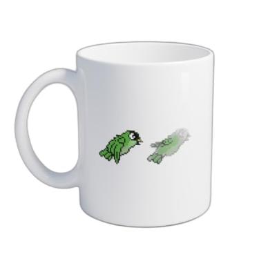 Imagem de Caneca Xícara de Café Porcelana 300ml Com Desenho Green Bird Flying Sprite