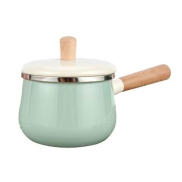 Imagem de Panela de leite esmaltada Panelas e frigideiras esmaltadas multiuso Superfície antiaderente Fácil de limpar Panela esmaltada multiuso para cozinhar ferver Sopas de aquecimento Molhos de leite para uso