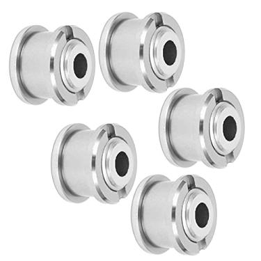 Imagem de KIMISS 5 Peças de Parafusos de Coroa única de Liga de Alumínio para Pedaleira de Mountain Bike-irradiação Leve, Ajuste Universal para Vários Tipos de Bicicletas (Prata)