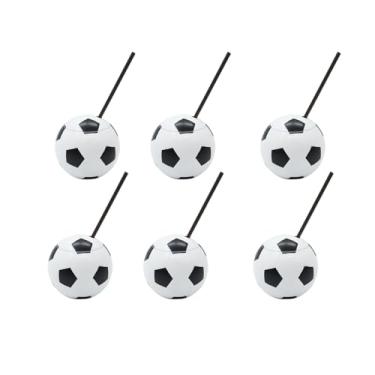Imagem de Simple polymer 6 peças de copos de bola de futebol com canudos e tampas, copo de plástico de 425 g para suprimentos de lembrancinhas de festa com tema esportivo (futebol)
